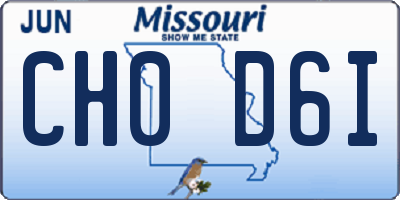 MO license plate CH0D6I