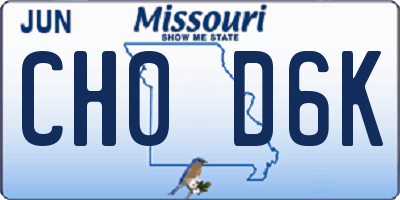 MO license plate CH0D6K