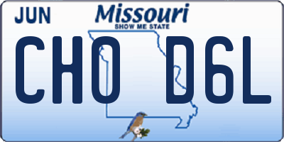 MO license plate CH0D6L