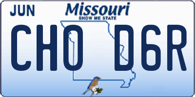 MO license plate CH0D6R