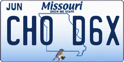MO license plate CH0D6X