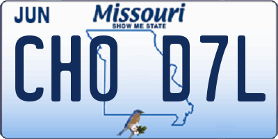 MO license plate CH0D7L