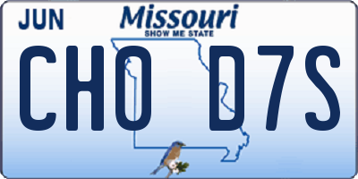 MO license plate CH0D7S