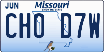 MO license plate CH0D7W