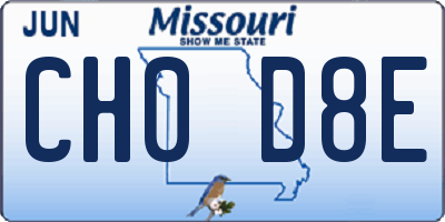 MO license plate CH0D8E