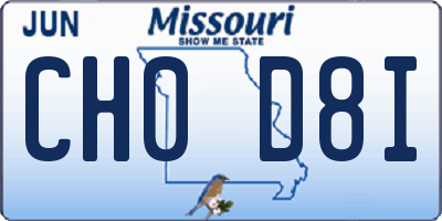 MO license plate CH0D8I