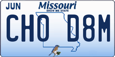 MO license plate CH0D8M