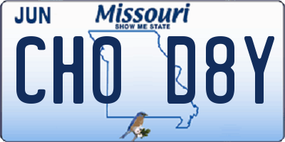 MO license plate CH0D8Y