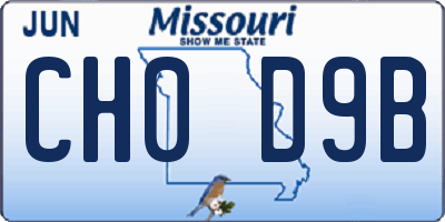 MO license plate CH0D9B