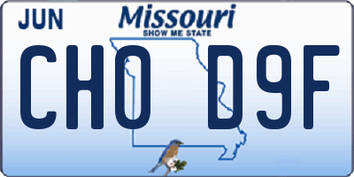 MO license plate CH0D9F
