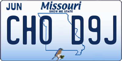 MO license plate CH0D9J