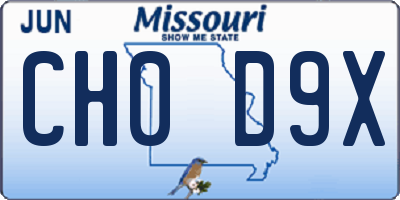 MO license plate CH0D9X