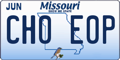 MO license plate CH0E0P