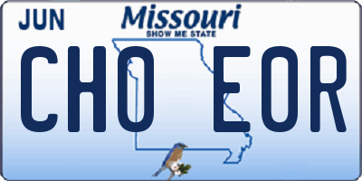 MO license plate CH0E0R