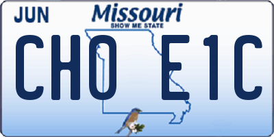 MO license plate CH0E1C