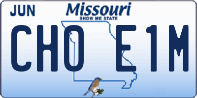 MO license plate CH0E1M