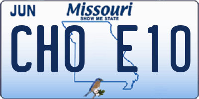 MO license plate CH0E1O