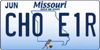 MO license plate CH0E1R