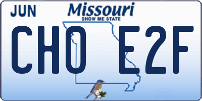 MO license plate CH0E2F
