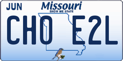MO license plate CH0E2L
