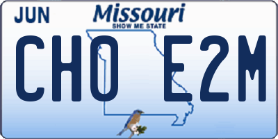 MO license plate CH0E2M