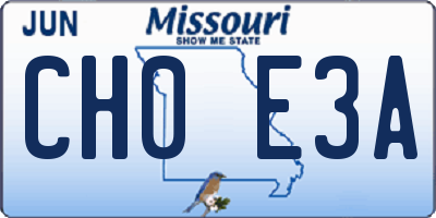MO license plate CH0E3A