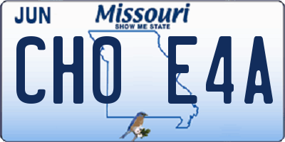 MO license plate CH0E4A