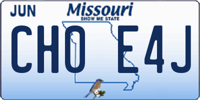 MO license plate CH0E4J