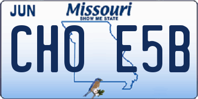 MO license plate CH0E5B