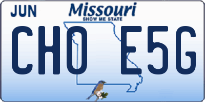 MO license plate CH0E5G