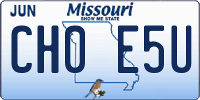 MO license plate CH0E5U