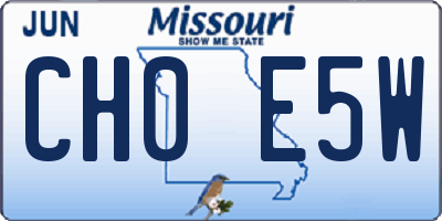 MO license plate CH0E5W