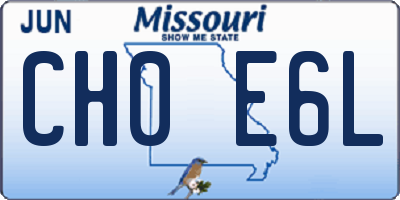 MO license plate CH0E6L