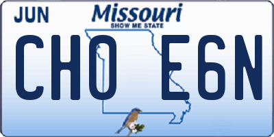 MO license plate CH0E6N