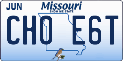 MO license plate CH0E6T