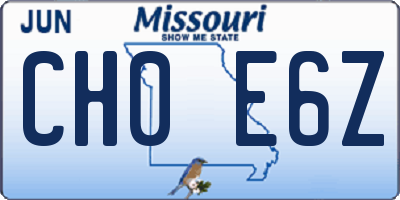MO license plate CH0E6Z