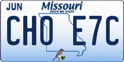 MO license plate CH0E7C