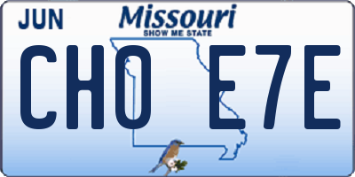 MO license plate CH0E7E