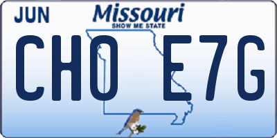 MO license plate CH0E7G