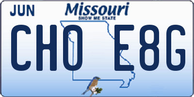 MO license plate CH0E8G