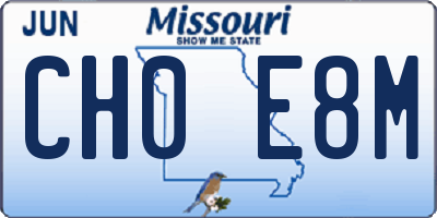 MO license plate CH0E8M