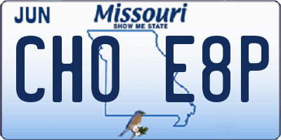 MO license plate CH0E8P