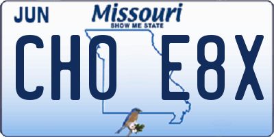 MO license plate CH0E8X