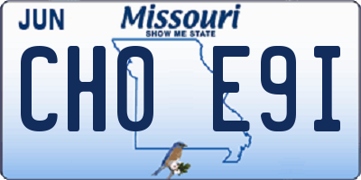 MO license plate CH0E9I
