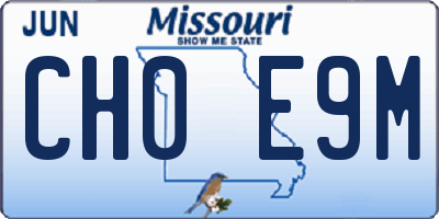 MO license plate CH0E9M