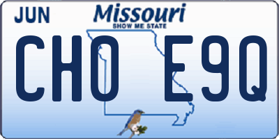 MO license plate CH0E9Q