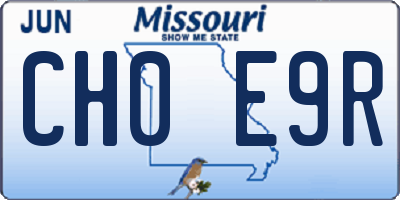 MO license plate CH0E9R