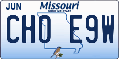 MO license plate CH0E9W