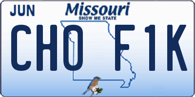 MO license plate CH0F1K
