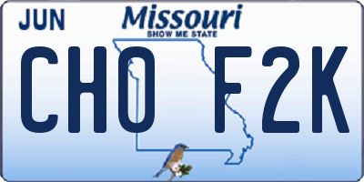 MO license plate CH0F2K